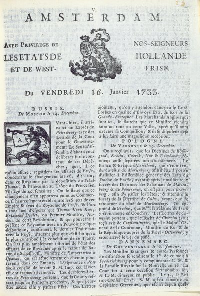 Titelseite von La Gazette d