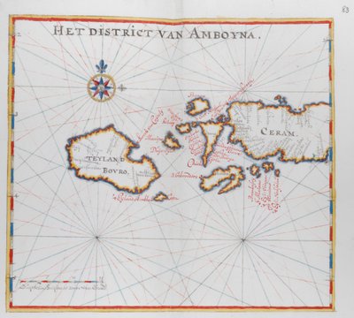 Karte der Inseln Bouro und Ceram (Seram), Indonesien von Dutch School