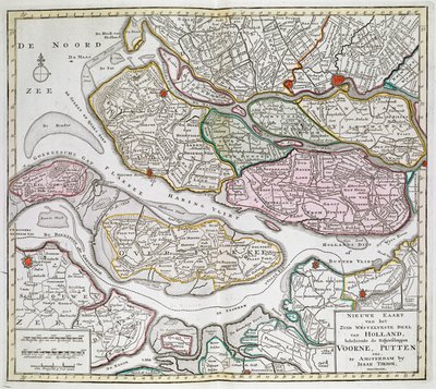 Nieuwe Kaart der van het Zuid Westelykste deel van Holland, behelzende de Baljuwschappen Voorne, Putten, enz. [Sechsunddreißig Karten der Niederlande] von Dutch School