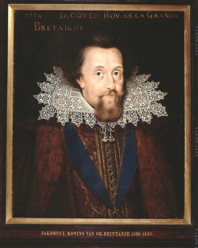 Porträt von James I., König von England, 1614 von Dutch School