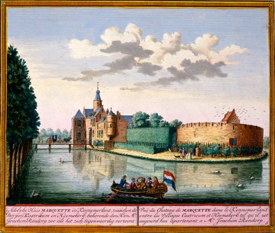 Ansicht des Marquette-Hauses, Kennemerland, aus Het Zeganpralent Kennemerlant von Hendrick de Leth und Matthias Brouerius Van Nidek, veröffentlicht um 1700-30 von Dutch School