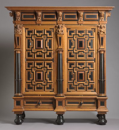 Kleiderschrank (Kast), hergestellt in Holland, ca. 1625-1650 von Dutch School