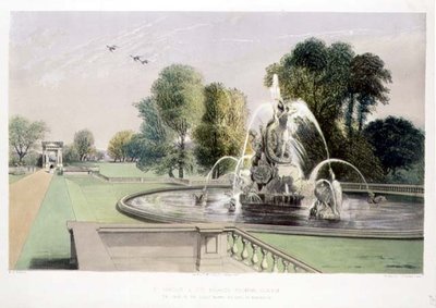 St. Georg und der Drachenbrunnen, Holkham, veröffentlicht von Thomas McLean von E. Adveno Brooke
