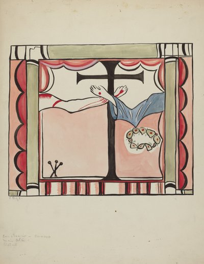 Detail des Hauptaltars in der Sanctuario-Kirche, Chimayo, 1935-1942 von E. Boyd