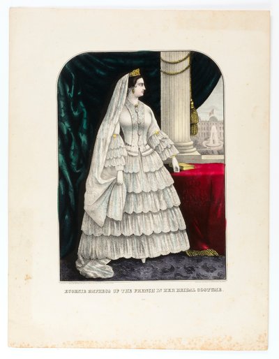 Eugenie Kaiserin der Franzosen in ihrem Brautkleid von E. C. Kellogg