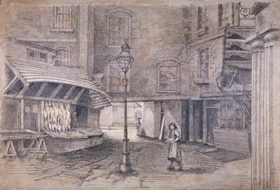 Geflügelhändlerladen auf dem Clare Market, Westminster, London, ca. 1850 von E Holah