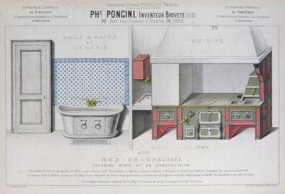 Küchen- und Badezimmerdesigns, Illustration aus dem 
