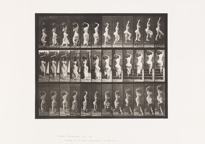 Tafel 105. Drehen, Treppensteigen, Wasserkrug auf der linken Schulter von Eadweard Muybridge