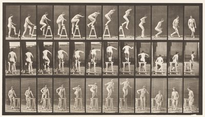 Tafel 171. Auf ein Gestell treten; Herunterspringen, Drehen von Eadweard Muybridge