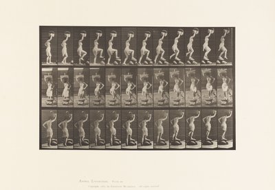 Tafel 179. Auf und über einen Felsen steigen, ein Korb auf dem Kopf von Eadweard Muybridge