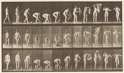 Tuch vom Boden heben von Eadweard Muybridge