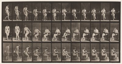 Tafel 238. Auf Stuhl sitzen, Beine überkreuzen, aus Teetasse trinken von Eadweard Muybridge