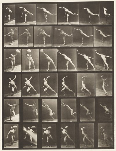 Tafel 523. A, Schlag ausführen; B, Diskus werfen von Eadweard Muybridge