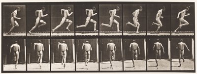 Tafel 61. Mit voller Geschwindigkeit laufen (unvollständige Aktion, Schuhe) von Eadweard Muybridge