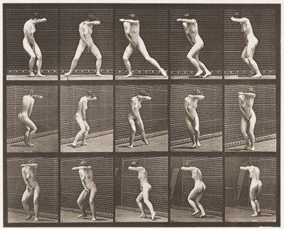 Tafel 73. Sich überrascht umdrehen und weglaufen, 1872-1885 von Eadweard Muybridge