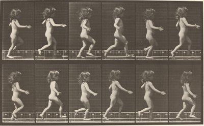 Tafel Nummer 469. Kind läuft von Eadweard Muybridge