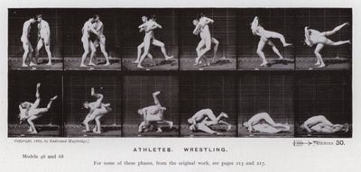 Die menschliche Figur in Bewegung: Athleten, ringend von Eadweard Muybridge