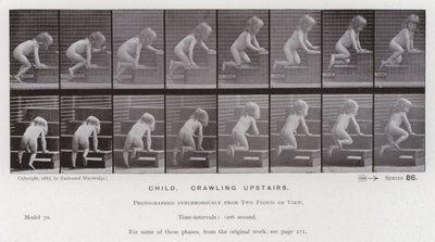 Die menschliche Figur in Bewegung: Kind, das eine Treppe hinaufkrabbelt von Eadweard Muybridge
