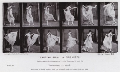 Die menschliche Figur in Bewegung: Tänzerin, eine Pirouette von Eadweard Muybridge