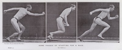 Die menschliche Figur in Bewegung: Einige Phasen des Rennstarts von Eadweard Muybridge