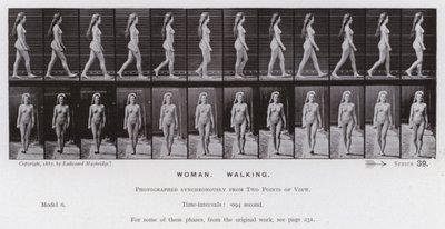 Die menschliche Figur in Bewegung: Frau, gehend von Eadweard Muybridge