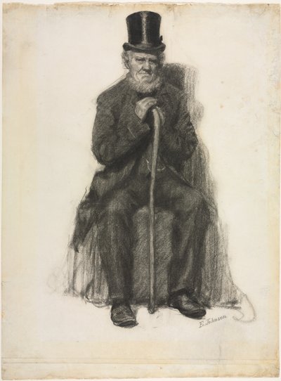 Studie eines alten Mannes, möglicherweise eine Studie für das Porträt von Peter Folger, um 1886 von Eastman Johnson