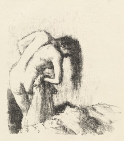 Nach dem Bad (La sortie du bain (Petite planche)) von Edgar Degas