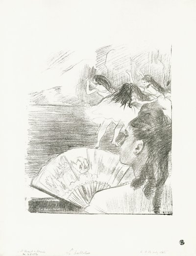 Im Theater - Frau mit einem Fächer, ca. 1878-80 von Edgar Degas
