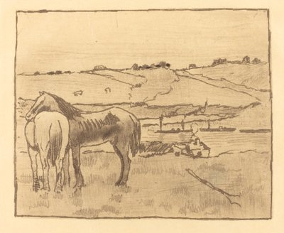Pferde auf der Wiese von Edgar Degas