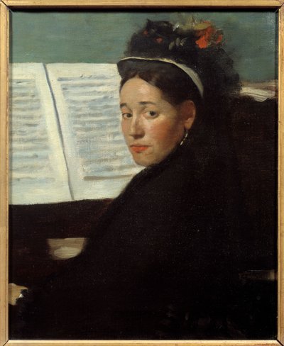 Mademoiselle Dihau (1843-1935) Pianistin der Konzerte Colonne, am Klavier. Gemälde von Edgar Degas (1834-1917) 1869 von Edgar Degas