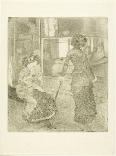 Mary Cassatt im Louvre: Die etruskische Galerie, 1879?-80 von Edgar Degas
