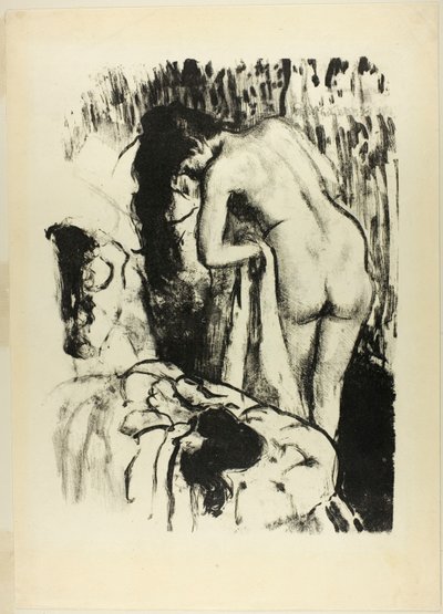Nackte Frau steht und trocknet sich ab von Edgar Degas