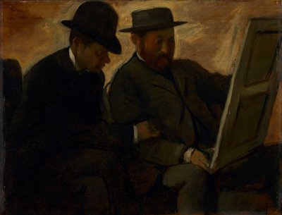 Paul Lafond und Alphonse Cherfils betrachten ein Gemälde, ca. 1878-1880 von Edgar Degas
