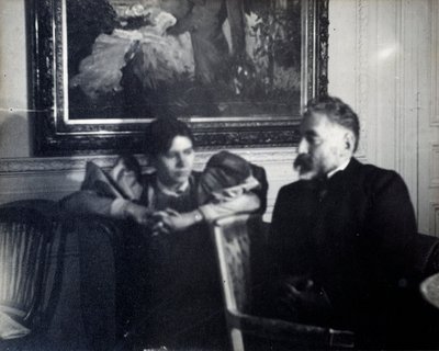 Porträt des Schriftstellers Stephane Mallarme (1842-1898) und Paule Gobillard, Nichte von Berthe Morisot (Fotografie von Edgar Degas, 1896) von Edgar Degas