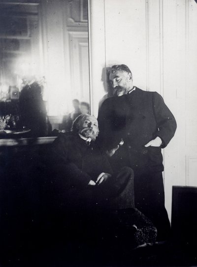 Porträts des Dichters Stephane Mallarme und des Malers Auguste Renoir. Fotografische Aufnahme von Edgar Degas, 1895 Paris, Jacques Doucet Bibliothek von Edgar Degas