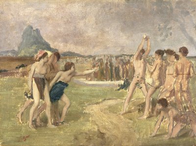 Studie für Die jungen Spartaner beim Training, ca. 1860-61 (Detail) von Edgar Degas