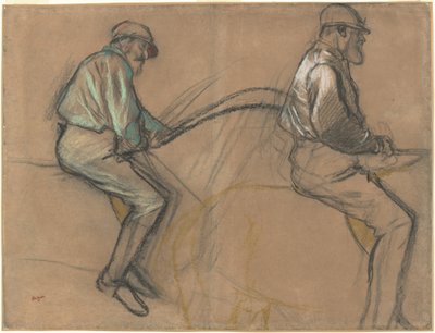 Zwei Studien eines Jockeys von Edgar Degas