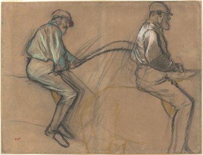 Zwei Studien eines Jockeys von Edgar Degas
