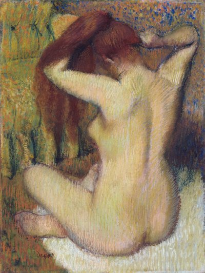 Frau, die ihr Haar kämmt, ca. 1888-90 von Edgar Degas
