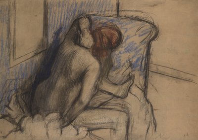 Frau trocknet ihr Haar, ca. 1902 von Edgar Degas