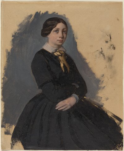Junge Frau in Schwarz von Edgar Degas