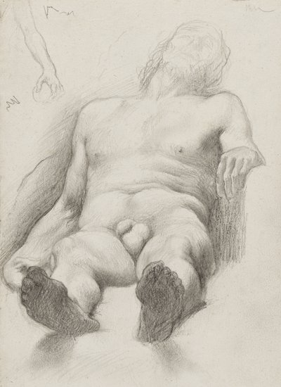 Étude - Liegender nackter Mann, 1856-58 von Edgar Degas