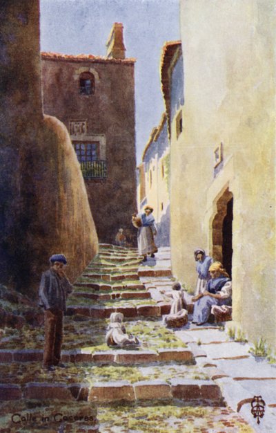 Nordspanien: Caceres, Calle de la Cuesta de Aldana von Edgar T. A. Wigram