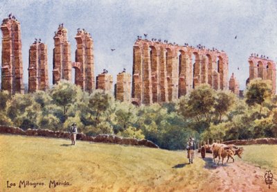 Nordspanien: Merida, "Los Milagros," die Ruinen des großen Aquädukts von Edgar T. A. Wigram