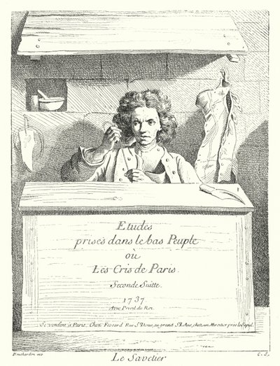 Der Schuster (Gravur) von Edmé (after) Bouchardon