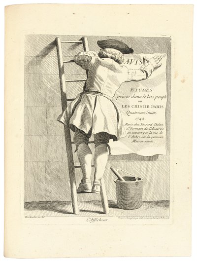 Der Plakatierer, ca. 1737-1746 von Edmé Bouchardon