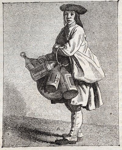 Der Laternenhändler - Kleines Gewerbe in Paris („Études prises dans le bas Peuple, ou les Cris de Paris“) - Gravur von Edme Bouchardon (1698-1762) von Edmé Bouchardon