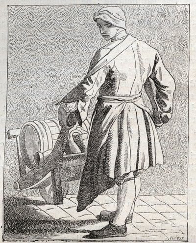 Der Essigverkäufer - Kleines Gewerbe in Paris (Études prises dans le bas Peuple, ou les Cris de Paris) (Stich von Edme Bouchardon) von Edmé Bouchardon