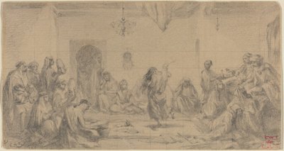 Innenraum mit Tänzerin von Edmond Hédouin