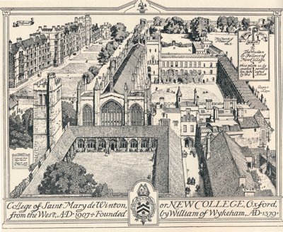 New College, Oxford, um 1905 von Edmund Hort New